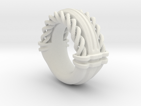 Rope Ring Print in White Natural Versatile Plastic