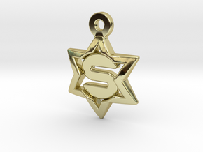 Jewish Star - S in 18K Gold Plated