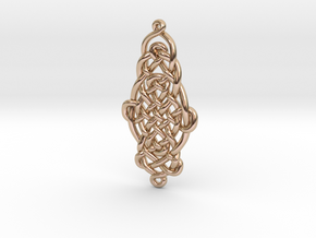 Raindrop Celtic Knot Pendant 20mm in 14k Rose Gold Plated Brass