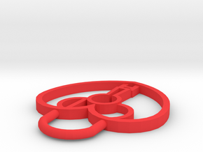 CHD Heart Lock Pendant in Red Processed Versatile Plastic