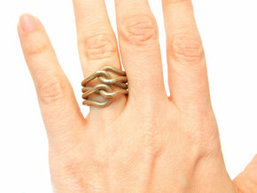 Knit Ring in Polished Bronzed Silver Steel