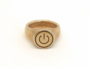Power Ring in Polished Bronzed Silver Steel