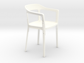 Steelwood 1:12 scale modern designer chair in White Processed Versatile Plastic