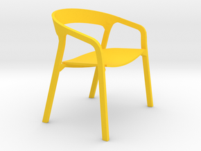 1:12 scale She Said Lowide modern designer chair in Yellow Processed Versatile Plastic