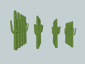 20 N-scale Saguaro Cactus Set in Tan Fine Detail Plastic