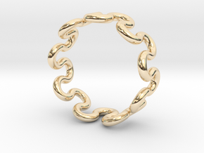 Wave Ring (20mm / 0.78inch inner diameter) in 14K Yellow Gold