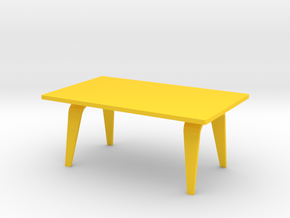 1:12 scale Eames Rectangle Coffee Table in Yellow Processed Versatile Plastic