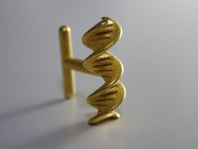 DNA helix cufflink in Polished Gold Steel