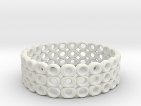 Ring Bracelet in White Natural Versatile Plastic