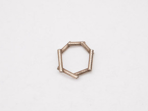Stick ring in Polished Bronzed Silver Steel