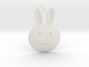 Happy Grief Bunny Pendant in White Natural Versatile Plastic