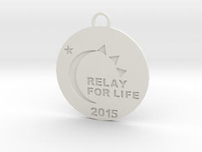 Relay for Life Keychain in White Natural Versatile Plastic