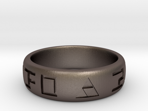 Hylian Hero's Band - 6mm Band - Size 7.5 in Polished Bronzed Silver Steel