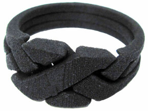 Threesome Ring in Black Natural Versatile Plastic