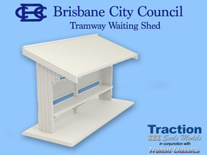 Brisbane Tram Shelter O scale 1:43 in White Natural Versatile Plastic