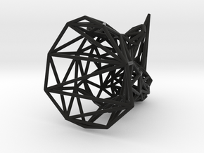 Rhino head wireframe in Black Natural Versatile Plastic