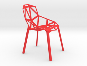 1:12 scale designer chair One Stacking Base in Red Processed Versatile Plastic