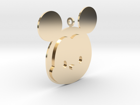Tsum tsum Male Mouse Pendant in 14k Gold Plated Brass