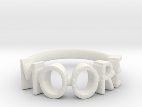 Moore Ring Size 9 in White Natural Versatile Plastic