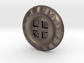 Golf Ball Marker UK Flag in Polished Bronzed Silver Steel