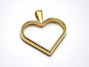 Simple heart pendant in Polished Brass