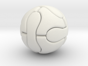 Foosball ball (2.5cm) in White Natural Versatile Plastic