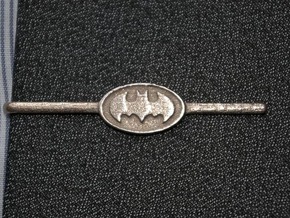 Batman Tie Clip in Polished Bronzed Silver Steel