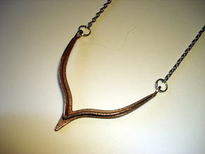 V17 Necklace in Polished Bronzed Silver Steel