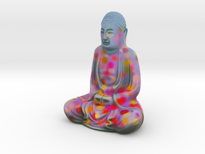 Textured Buddha: red petals. in Full Color Sandstone