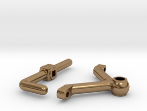 Brake Handle W Brace in Natural Brass