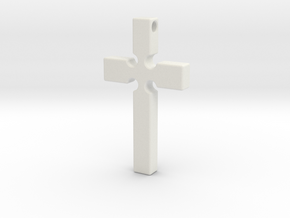 Monroe Cross in White Natural Versatile Plastic