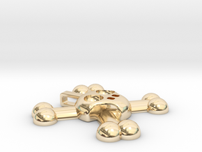 Skull and Crossbones Pendant in 14K Yellow Gold