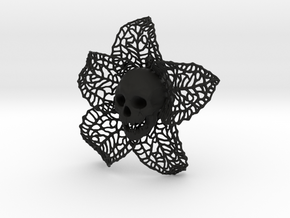 Skeletal Flower in Black Natural Versatile Plastic