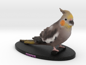 Custom Bird Figurine - Peeper in Full Color Sandstone