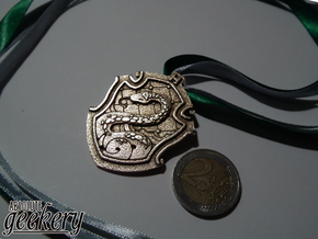 Slytherin House Crest - Pendant SMALL in Polished Bronzed Silver Steel
