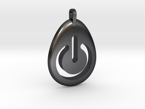Power Pendant in Polished and Bronzed Black Steel