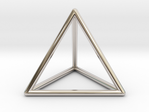 Tetrahedron pendant in Rhodium Plated Brass