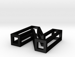 3D Font Letter pendant  in Matte Black Steel