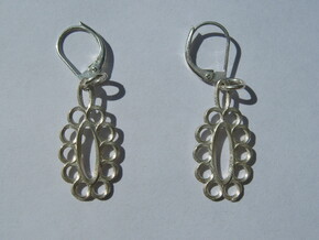 Moebius Earrings 2 in Polished Silver