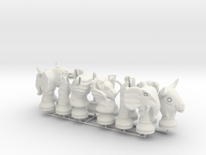Lion Chess Big Animals in White Natural Versatile Plastic