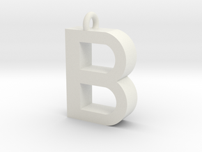Alphabet (B) in White Natural Versatile Plastic