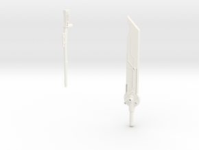 Custom Tf sniper riffle and futuristic sword in White Processed Versatile Plastic