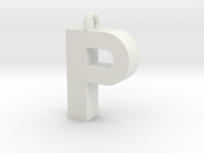 Alphabet (P) in White Natural Versatile Plastic