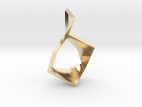 Cube Blossom Pendant in 14k Gold Plated Brass