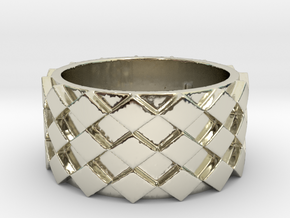 Futuristic Diamond Ring Size 7 in 14k White Gold