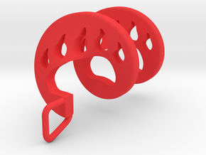 Bear Paw Spiral Pendant in Red Processed Versatile Plastic