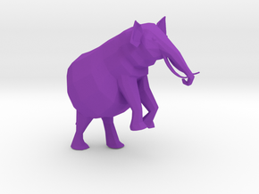 Low Poly Elephant in Purple Processed Versatile Plastic