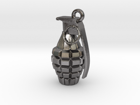 Grenade pendant in Polished Nickel Steel