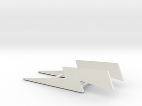 Personalize-able Lightning Bolt Business Card Hold in White Natural Versatile Plastic