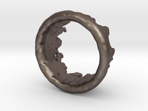 Ring Melting No.9 in Polished Bronzed Silver Steel